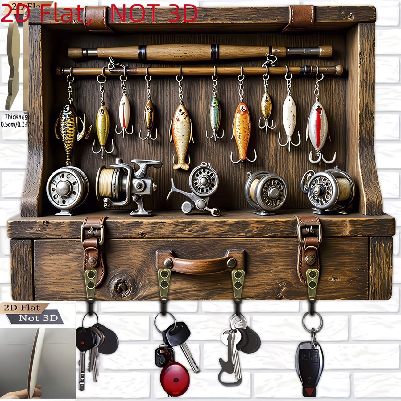 Suporte de Chaves Vintage com  - Fishing Rod Combo avaliação e preço