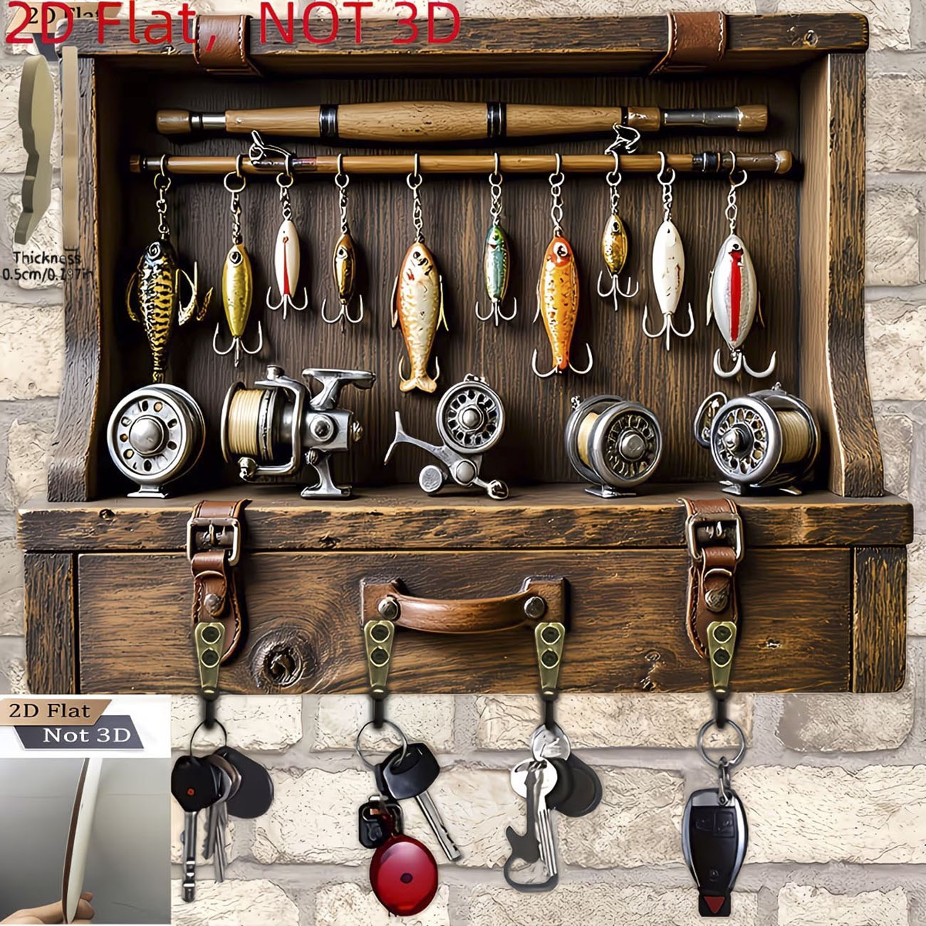 Suporte de Chaves Vintage com  - Fishing Rod Combo avaliação e preço